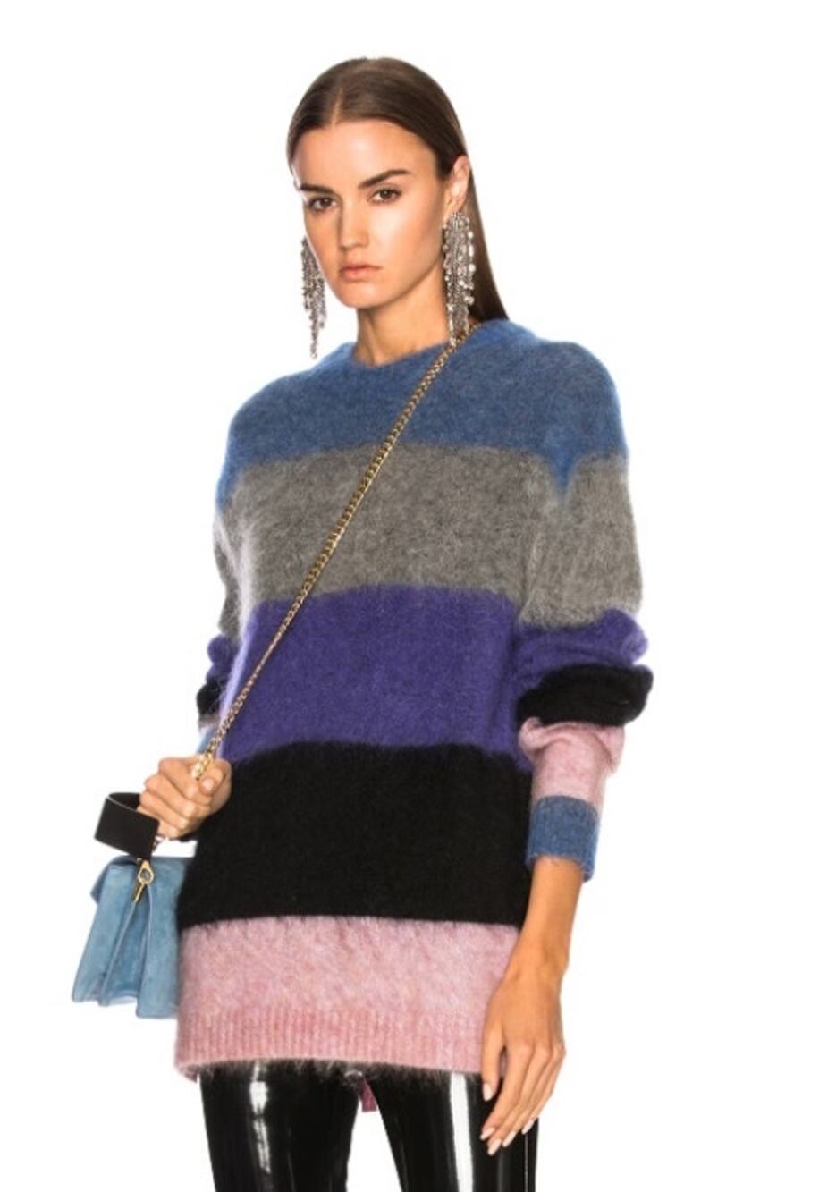 ACNE STUDIOS Albah Mohair Sweater Size XS in Striped Multicolor